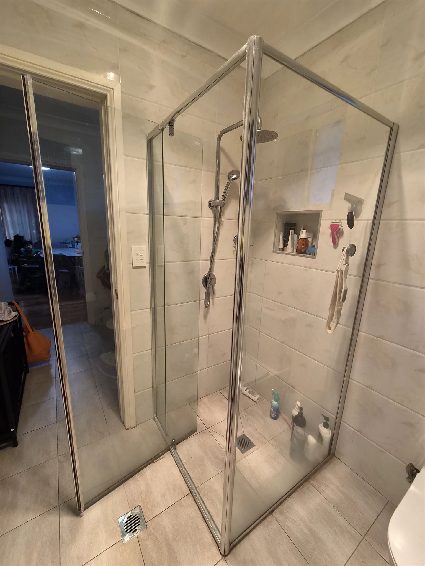 fully shower screen with chrome hardware installed in West Ryde by Showerland